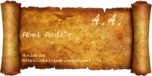 Abel Azár névjegykártya